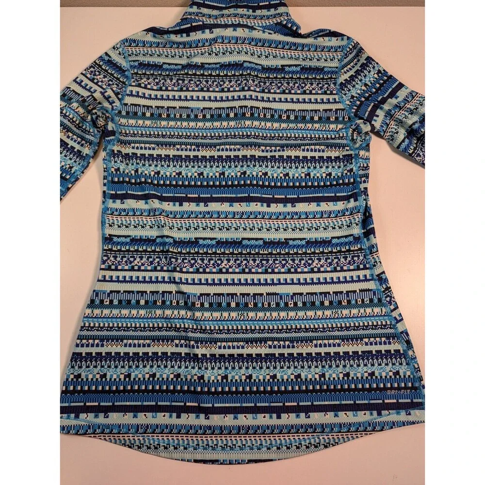 Nike Pro Dri-Fit Women's Size L Blue 1/4 Zip Pullover Thumb Holes Track